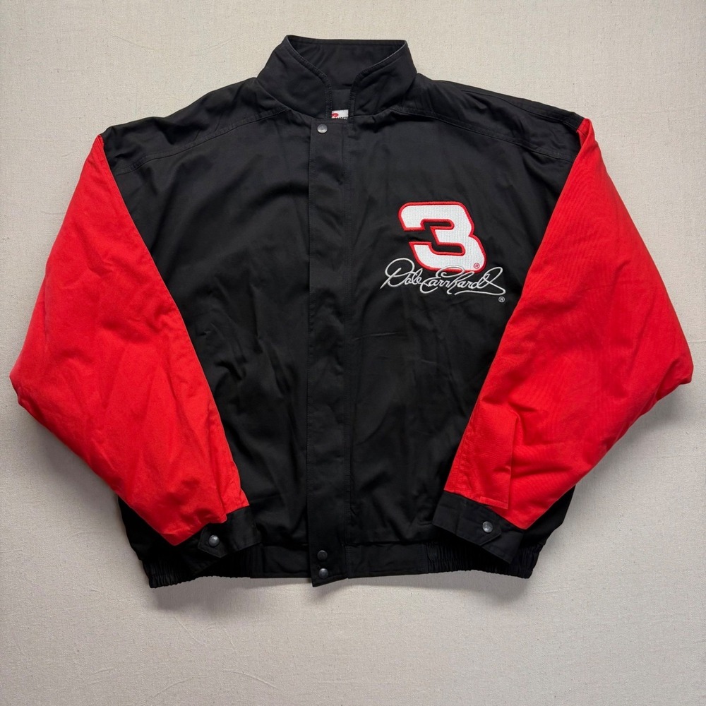Vintage Dale Earnhardt NASCAR Jacket Mens XXL Black Red Competitors View New #3 - Picture 12 of 13